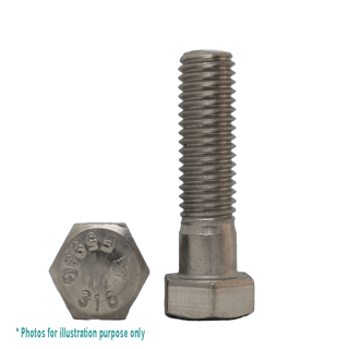 1 UNC X 3.1/2 G316 STAINLESS STEEL HEX BOLT