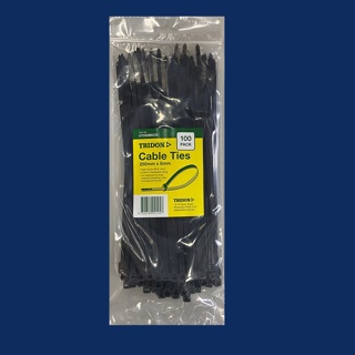 250mm x 4.8mm BLACK CABLE TIE Packet of 100