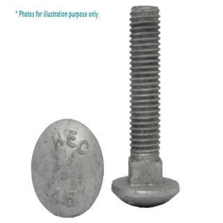 M8 X 180 GALVANISED CUP HEAD BOLT & NUT