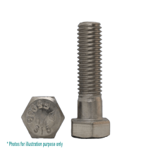 1/2 UNC X 4 G316 STAINLESS STEEL HEX BOLT