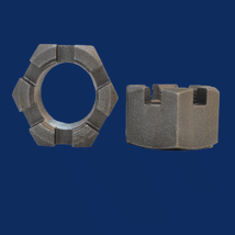 1 SAE 14-TPI BRIGHT HEX SLOTTED NUT