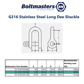 M8 G316 STAINLESS STEEL LONG DEE SHACKLE